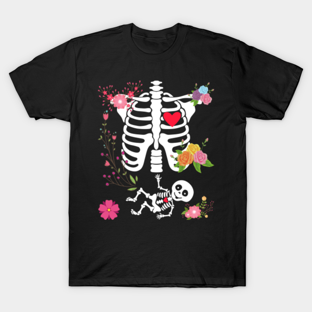 Halloween T Shirt Maternity Skeleton Pregnancy Shirt Girl Twins X Ray Pregnant Halloween Halloween Maternity T Shirt Teepublic