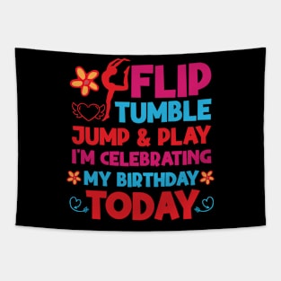 Flip Tumple Jump And Play Funny Rhythmic Gymnastics Birthday Tapestry