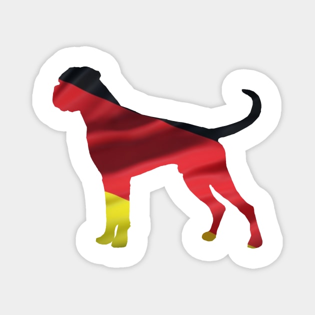 BOXER Silhouette Dog  German Flag Magnet by Monstershirts