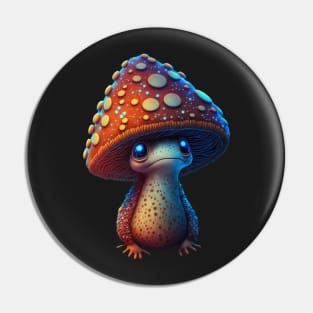 magical toadstool mushroom character sleepy face Pin