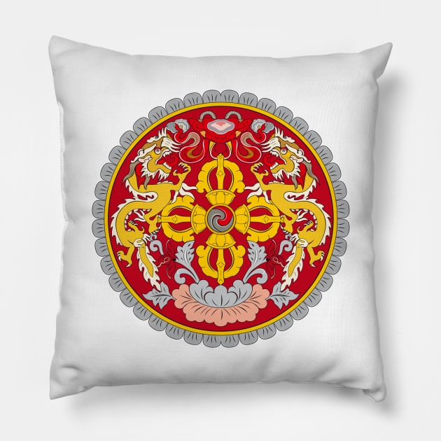 Emblem of Bhutan Pillow by Flags of the World