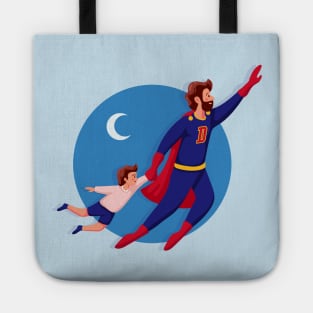 super dad and son Tote