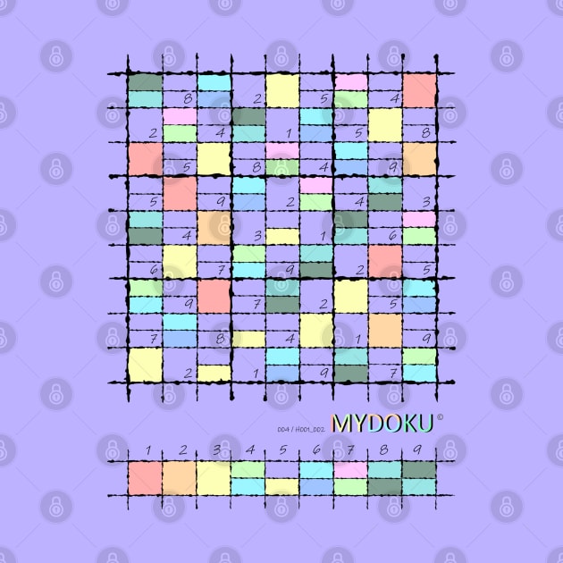 Mydoku_004_H001_002_F: Sudoku, Sudoku coloring, logic, logic puzzle, holiday puzzle, fun, away from screen by Mydoku