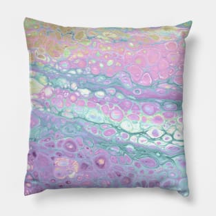 Acrylic Paint Pour in Pastel Colors Pillow