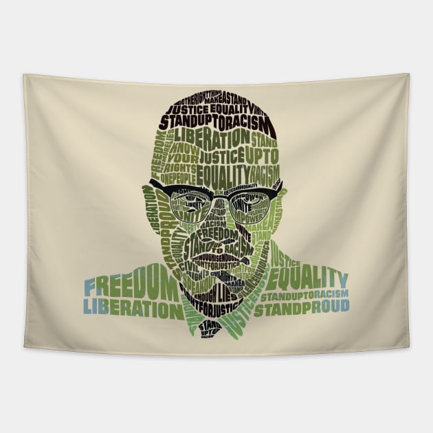 Malcolm X Tapestry by HAPPY TRIP PRESS