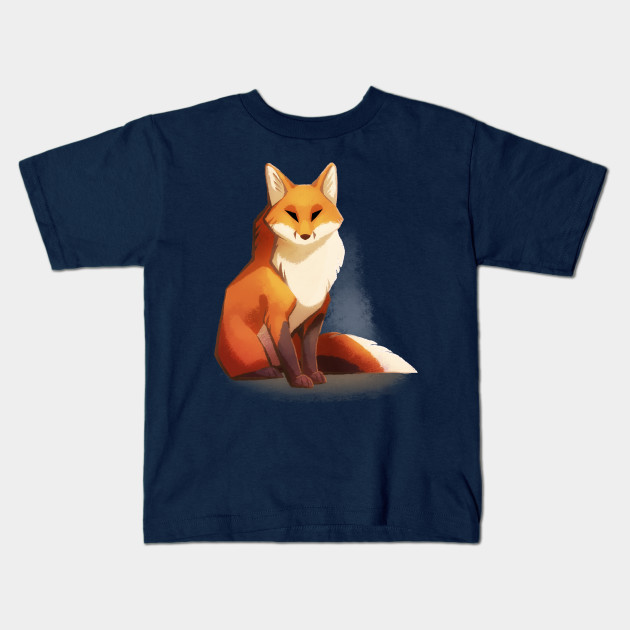 Waiting Stylized Minimalistic Fox Painting Tox Kids T Shirt