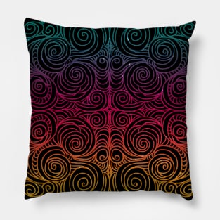 Mandala Pattern in Rainbow Colours multicoloured Pillow