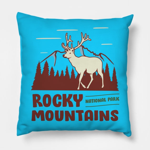Rocky Mountains National Park Pillow by Terrybogard97