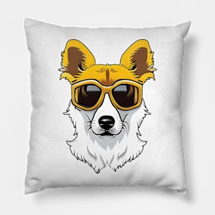 Cute Dog Wearing Sunglasses Pillow