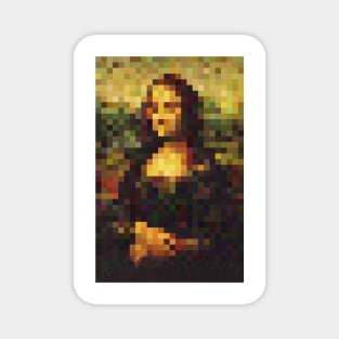 Mona Lisa Pixel Design Tee Magnet