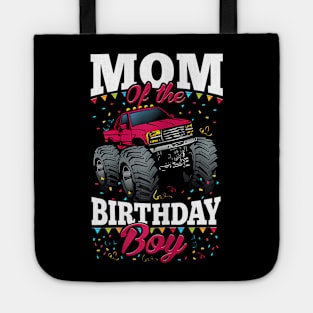 Womens Monster Truck Mom Of The Birthday Boy Tote