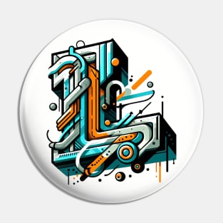 Letter L design graffity style Pin