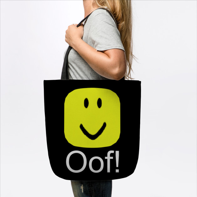 Roblox Oof Noob Head Meme Roblox Tote Teepublic - roblox oof noob head meme roblox sticker teepublic