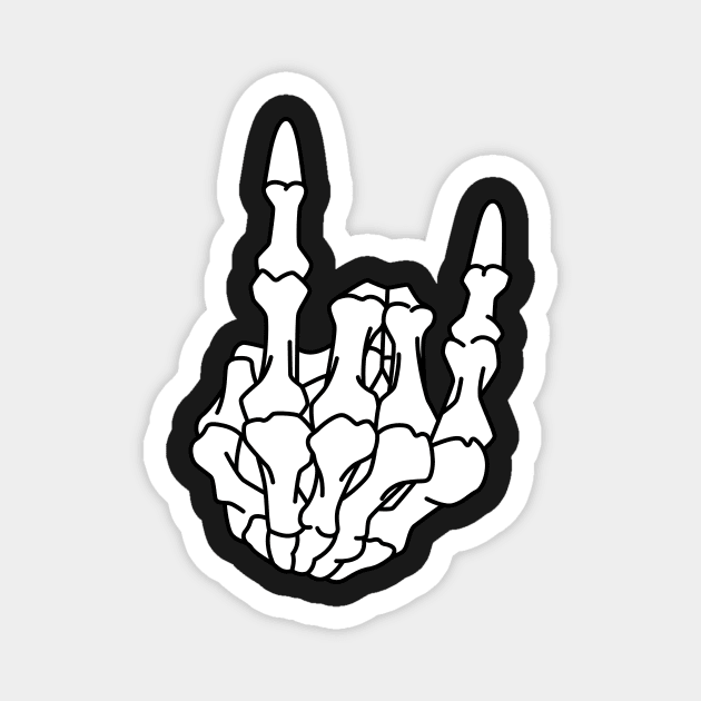 Rock On Skeleton Hand Magnet by ChicGraphix