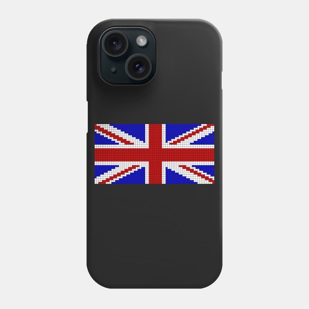 8 bit Union Jack Phone Case by Retrific