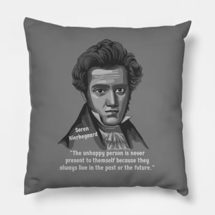 Søren Kierkegaard Portrait and Quote Pillow