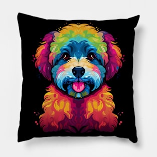 Bichon Frise Dog Pop Art Pillow