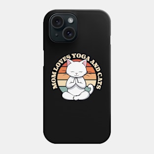 Mother's Gifts Mom Loves Cats and Yoga. Mom Loves yoga Vintage Phone Case