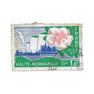 Vintage 1978 France Haute Normandie Stamp T-Shirt