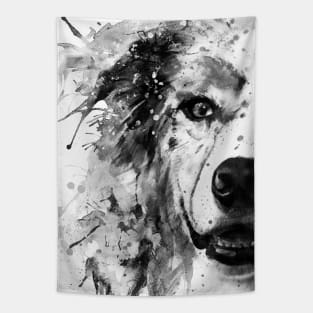 Australian Shepherd Dog Half Face Portrait Tapestry