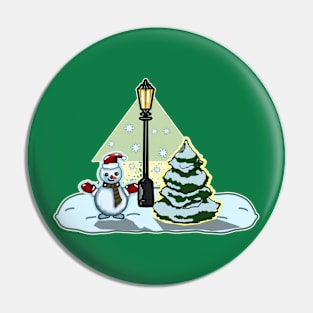 The snowman and the Tree Pin