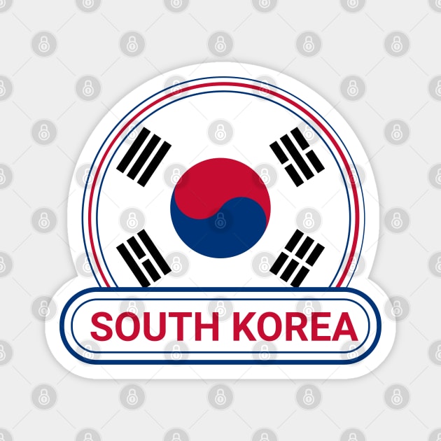 South Korea Country Badge - South Korea Flag Magnet by Yesteeyear