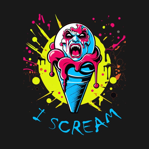 Vampire ice cream i scram colourful splash design by Edgi