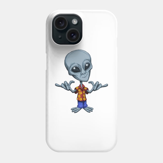 Aloha Alien Phone Case by Wickedcartoons