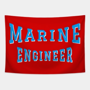 Marine Engineer in Turquoise Color Text Tapestry