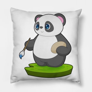 Panda Painting Paint brush Pillow