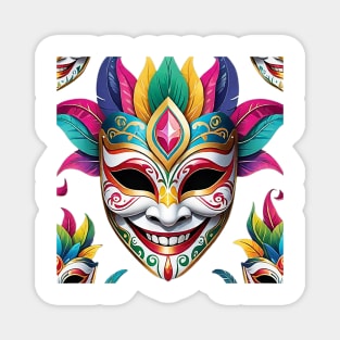 Happy Looking Festival Mask Magnet