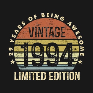 Vintage 1994 Limited Edition 29 Years Of Being Awesome T-Shirt