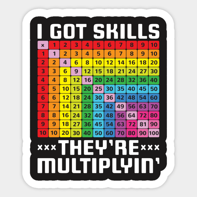 Math Teacher Sticker - I Got Skills They're Multiplyin' - Math - Sticker
