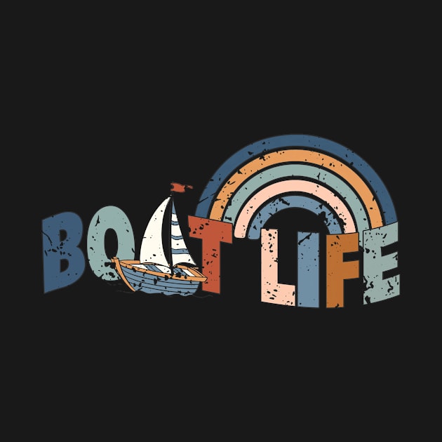 Boat Life Vintage Rainbow Sailing Adventure Lover by ThatVibe