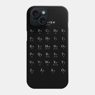 Finnish Alphabet Chart, Finland Language Learning - Black Phone Case