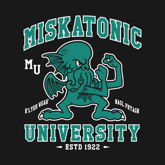 Miskatonic University Cthulhu Mascot - Vintage Distressed Creepy Cute Lovecraft by Nemons