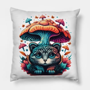 Show Your Style with Cats and Mushroom Pillow