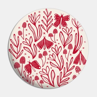 Enchanted woodland in dark pink Pin