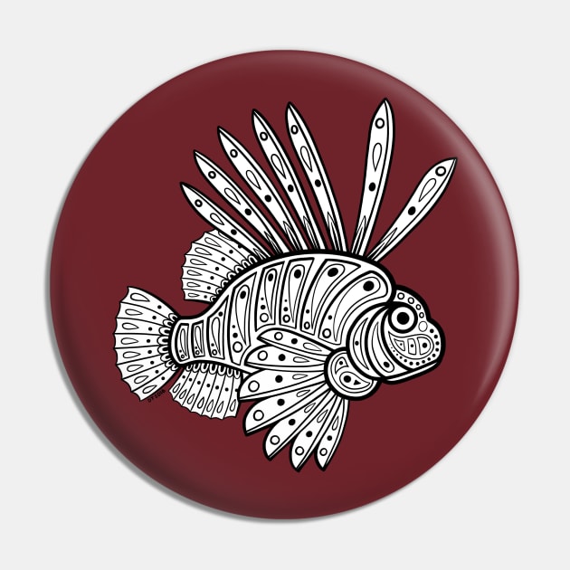 Native Inspired Lion Fish Pin by DahlisCrafter