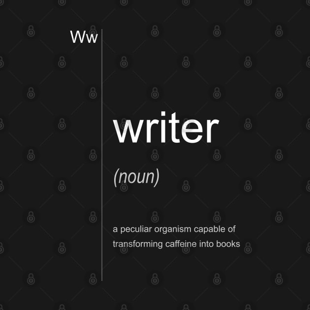 Writer. a peculiar organism capable of transforming caffeine into book by Farhad