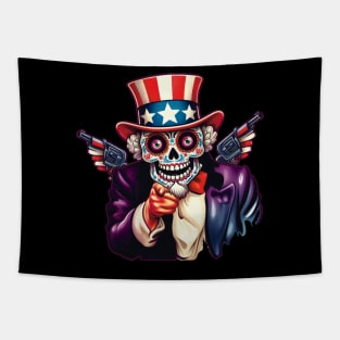 Sugar Skull Uncle Sam - Second Amendment Tapestry