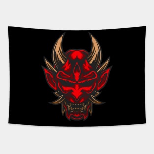 RED ONI MASK Tapestry