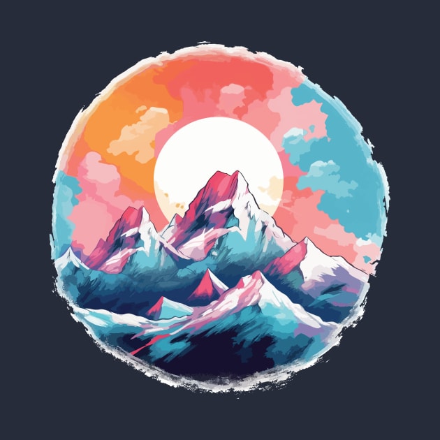 Mountain range illustration by WAADESIGN