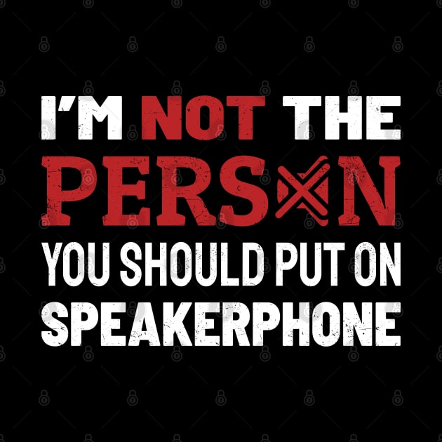Im Not The Person You Should Put On Speaker by Lumintu Merch