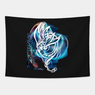 Pandemic Moon- 3D Neon Dragon Tapestry