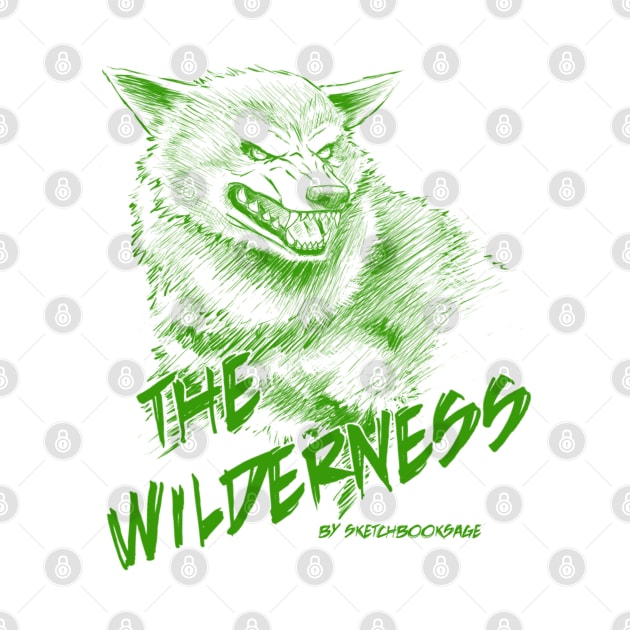 Wolf, The Wilderness- Green Design by sketchbooksage