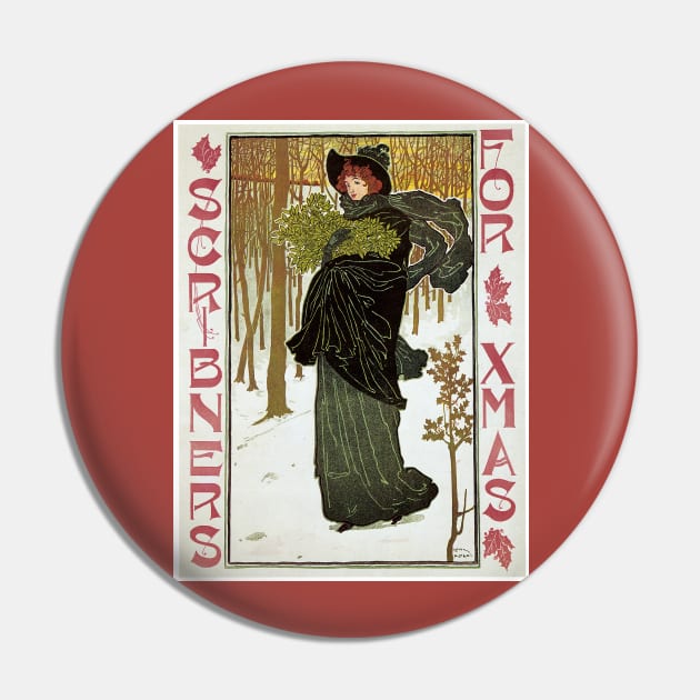 Scribner's For Xmas by Louis John Rhead Pin by MasterpieceCafe