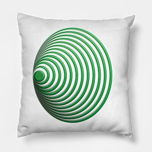 Geometric green concentric circles 3D doodle art Pillow