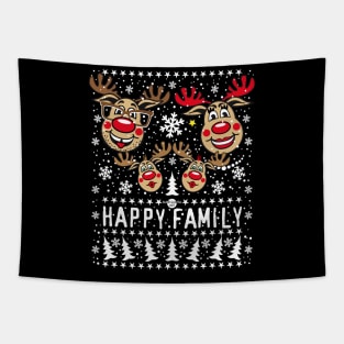 100 Reindeer Rudolph HAPPY FAMILY 2 Children Tapestry