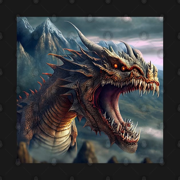 Dragon Red Eyes Sharp Teeth by tfortwo